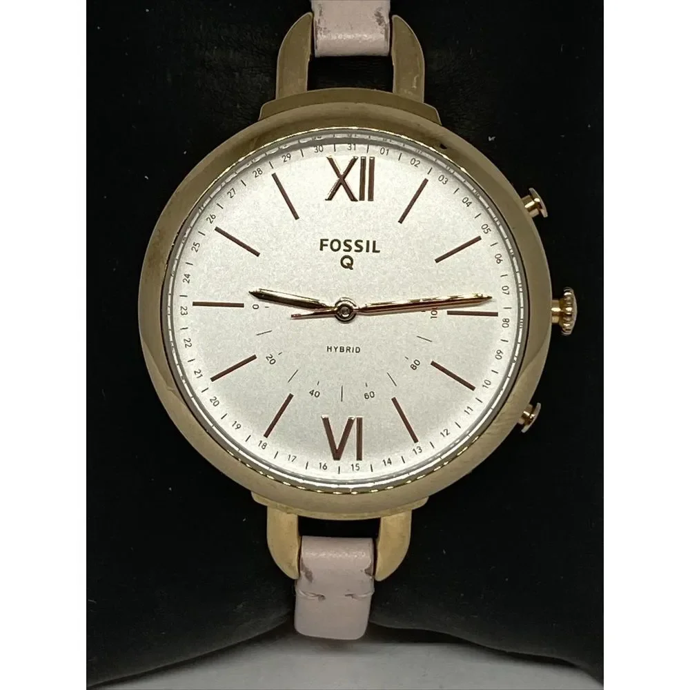Fossil Q FTW5023 Womens Annette Pink Leather Analog Dial Hybrid Smartwatch CM631